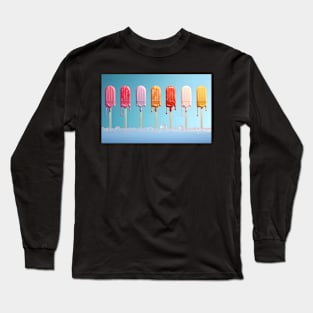 Various Colorful Ice Creams in a Row, Melting Long Sleeve T-Shirt